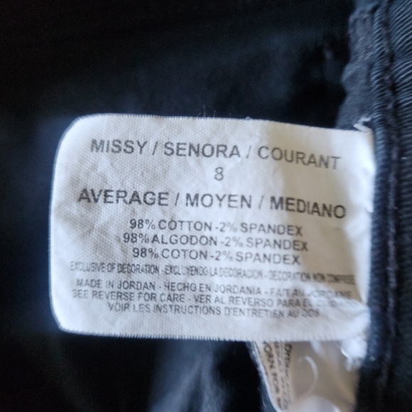 Gloria Vanderbilt Amanda Straight Leg Black Jeans Missy Size 8 - Picture 7 of 8